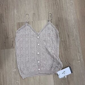 Beige Knit Women's Top